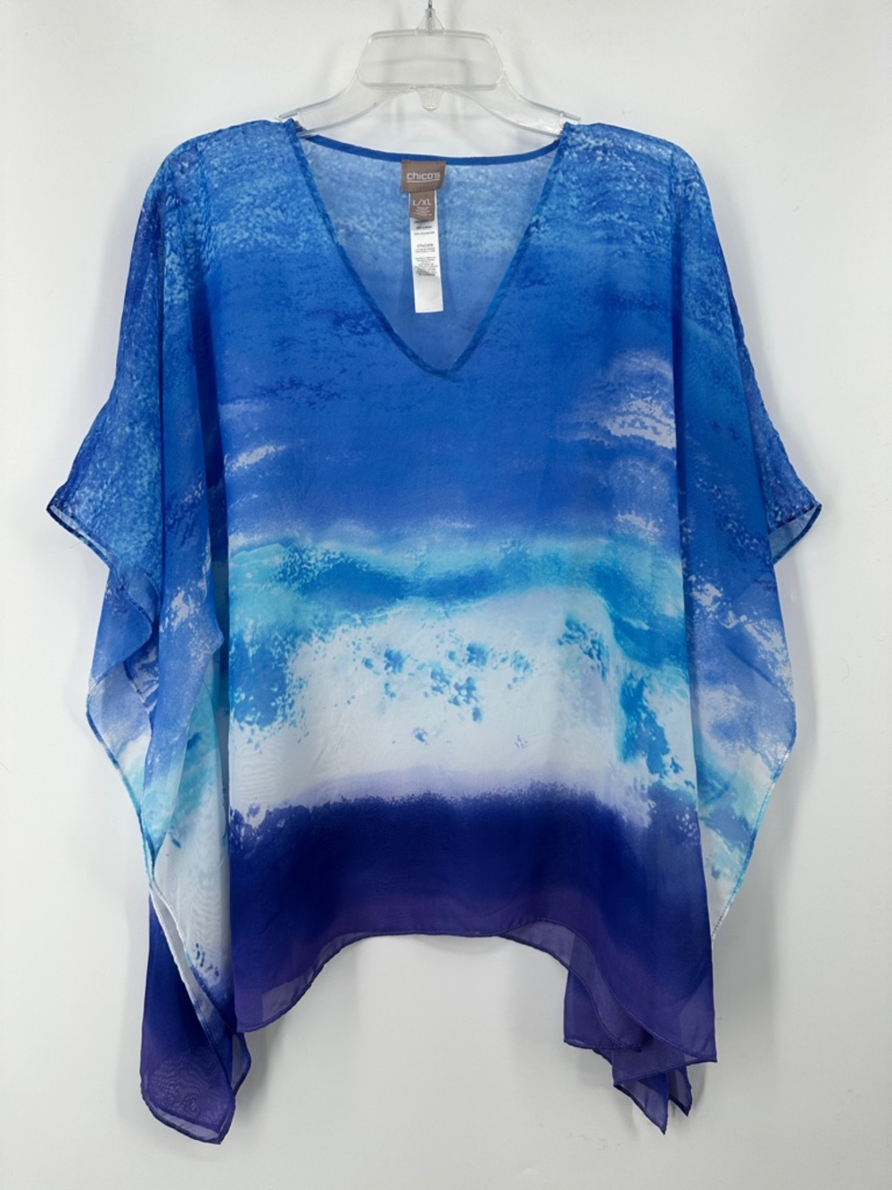 Chico's Blue Ombre Beach Poncho